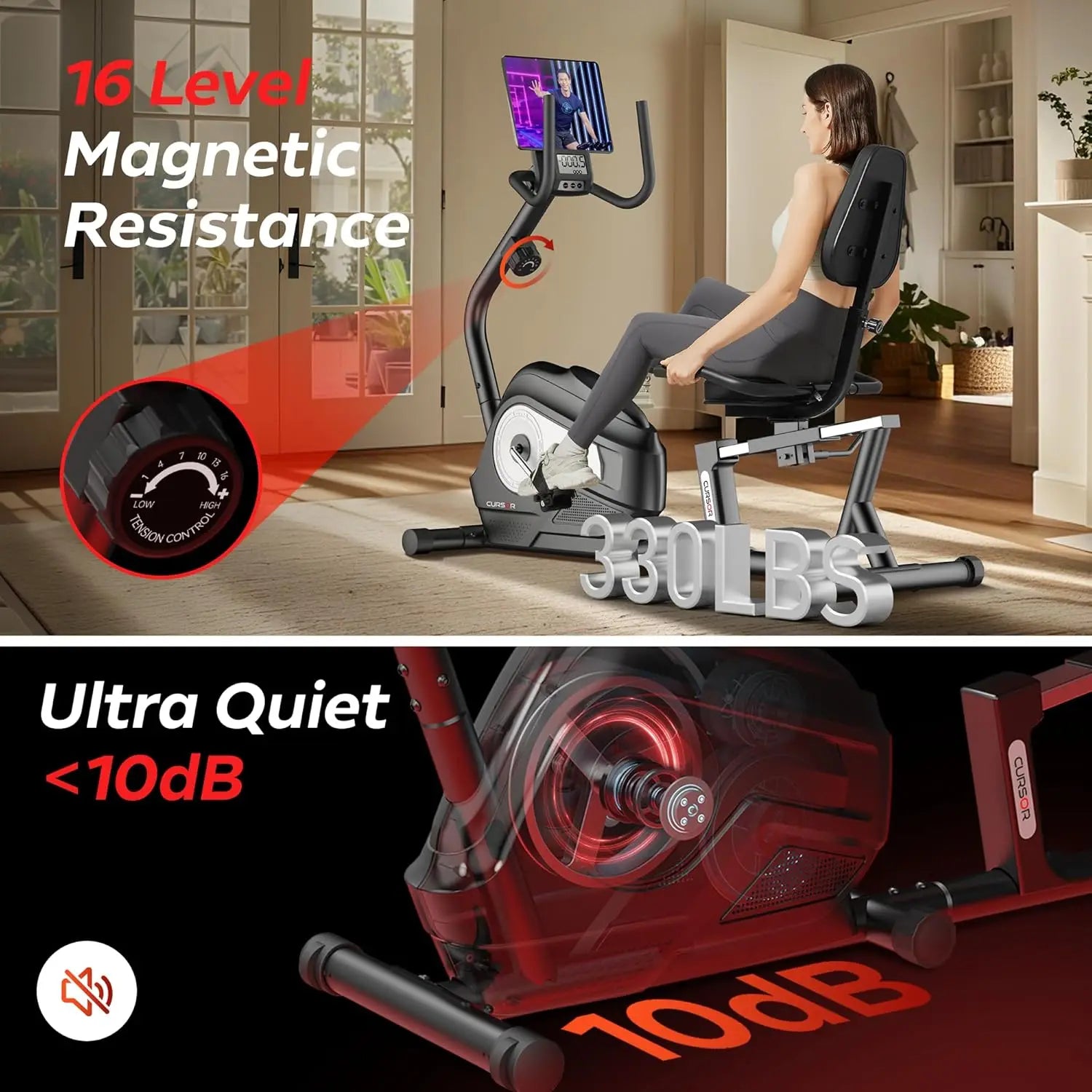 FITNESS Exercise Bike, Stationary Bike for Home, Indoor Cycling Exercise Equipment