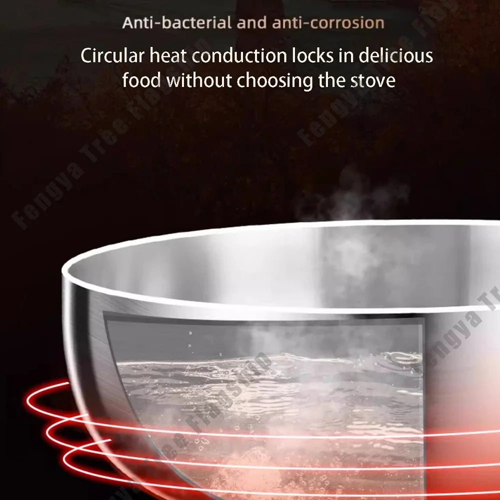 316 Stainless Steel Deepened Frying Pan & Wok – Nonstick, Durable & Universal for All Cooktops