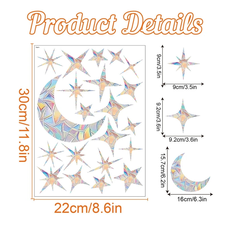 Rainbow Suncatcher Window Stickers – PVC Cat & Butterfly Prism Glass Decals for Kids' Bedroom Decoration