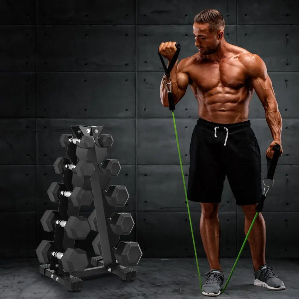 5-Tiers Dumbbell Rack Home Sports Fitness Equipment Storage Holder Weight Support Dumbbell Floor Bracket Gym Space Saver Shelf