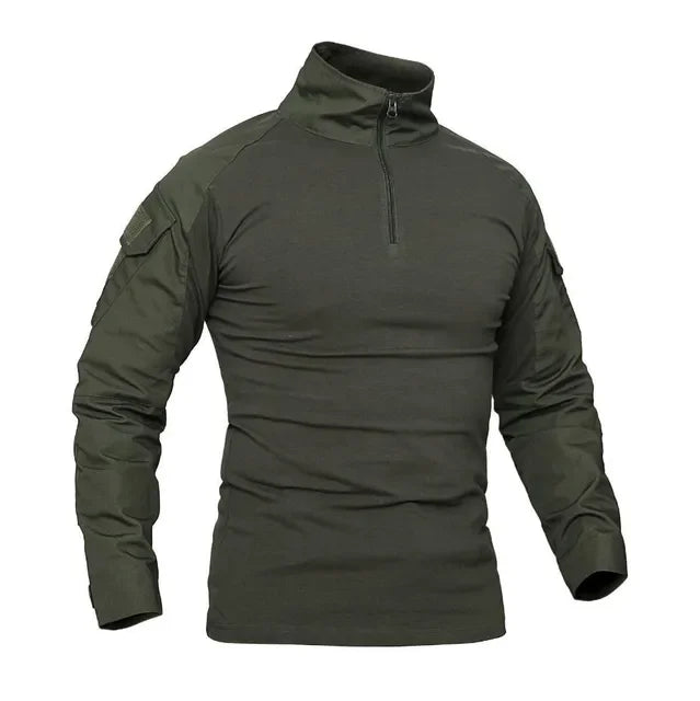 Men's Outdoor Tactical Military Long Sleeve T Shirt for Hiking, Climbing, Hunting - Quick-drying Sports Tee