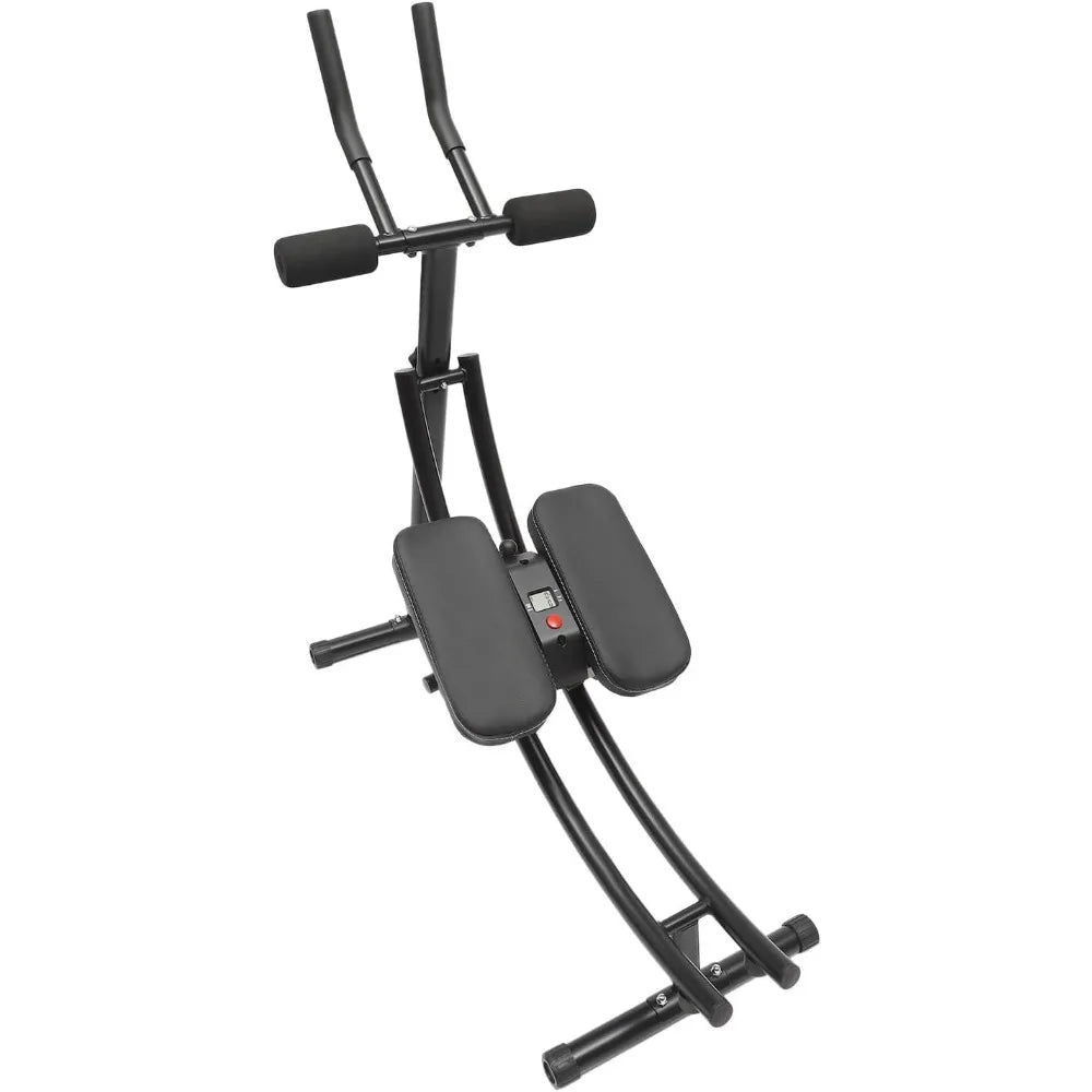 Ab Workout Equipment for Strength Training Waist Trainer Abdominal Cruncher for Home Gym Foldable with LED Monitor