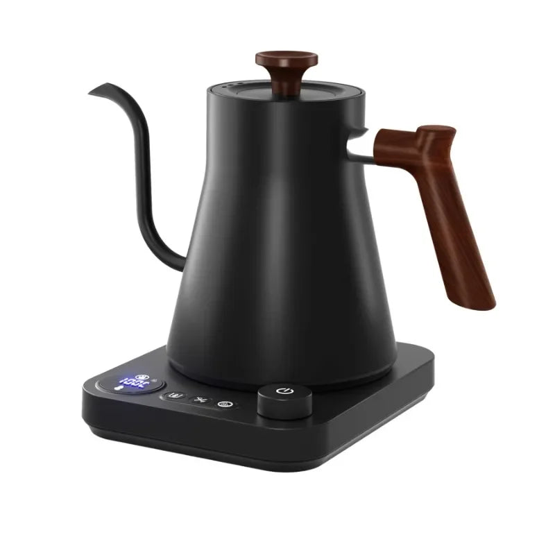 Electric Gooseneck Kettle 900ML – Smart Temperature Control Coffee & Tea Pot with Rapid Heating, 110V/220V