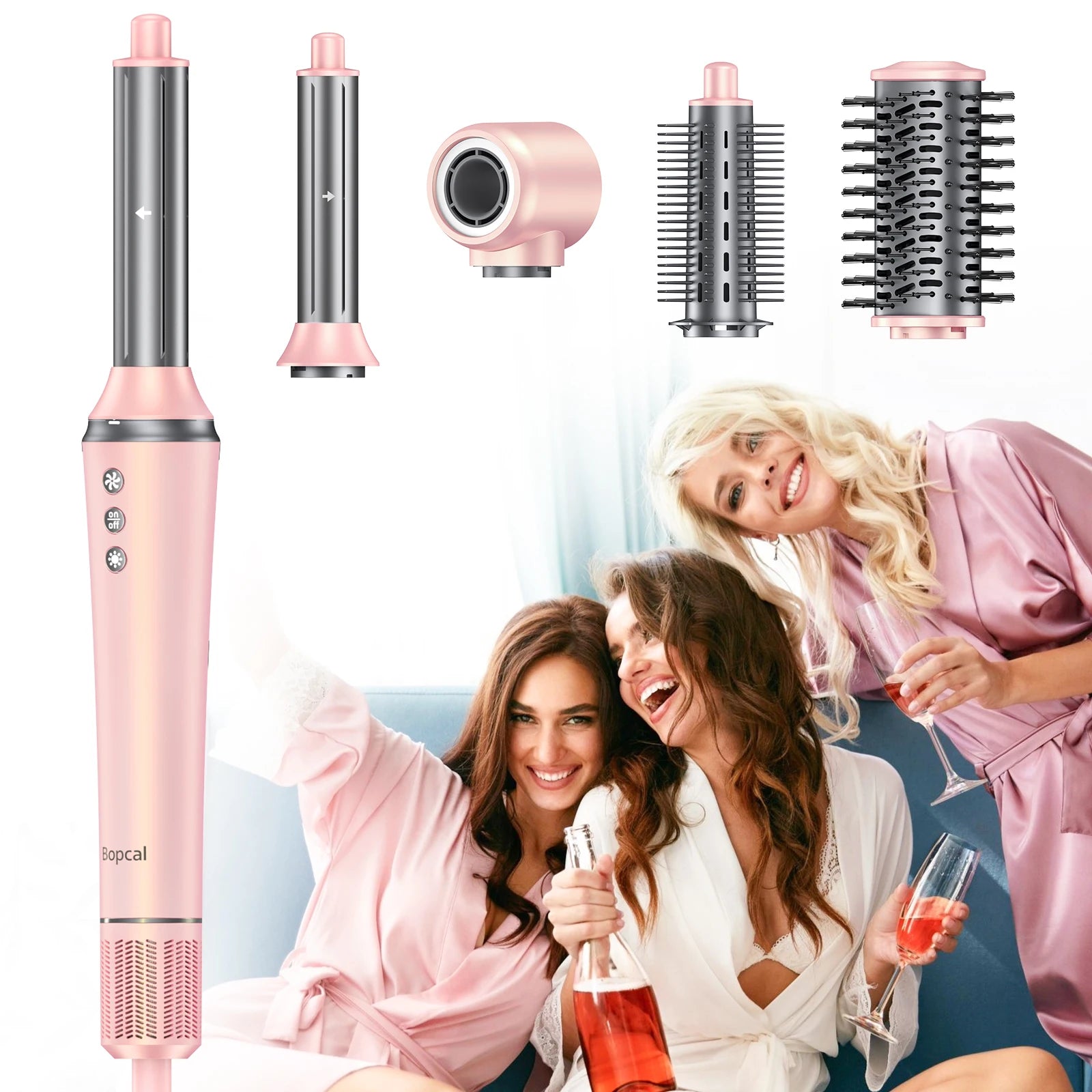 5 in 1 Hair Dryer,Multi Styling Tool,Straightener & 32mm Curling 300 Million Negative Ions Hair Care 1-3 Mins Quick Drying Gifts