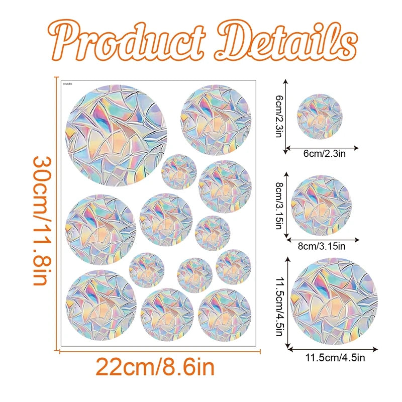 Rainbow Suncatcher Window Stickers – PVC Cat & Butterfly Prism Glass Decals for Kids' Bedroom Decoration