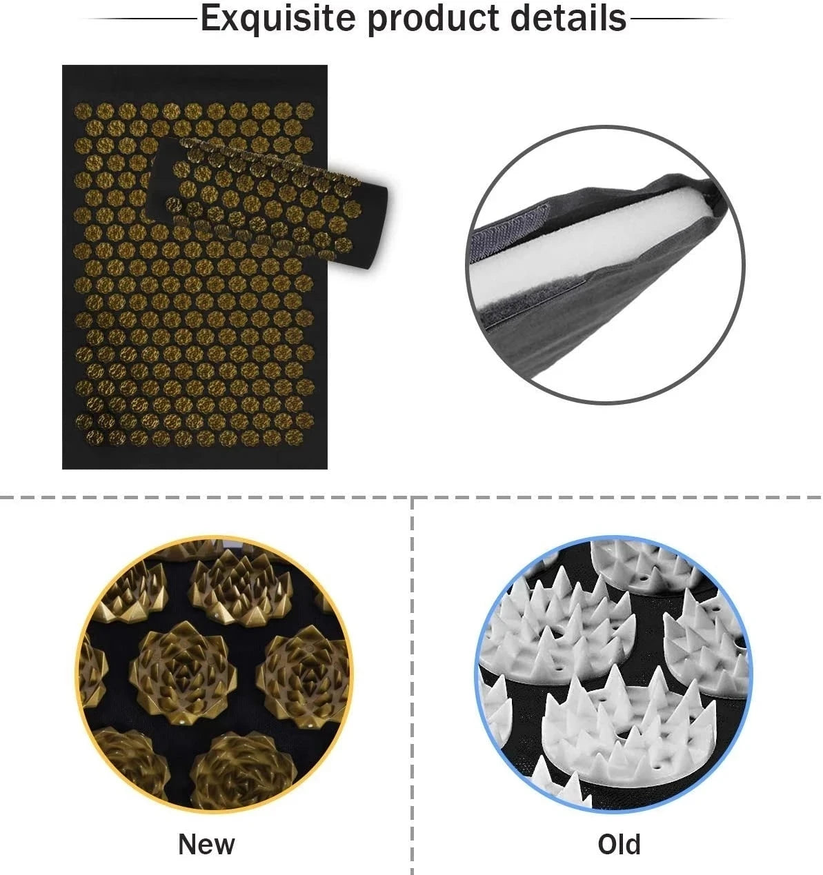 Acupressure Yoga Mat – Kuznetsov’s Applicator Cushion with Spikes, Sensi Massage Body Needles, and Foot Massager for Fitness & Relaxation