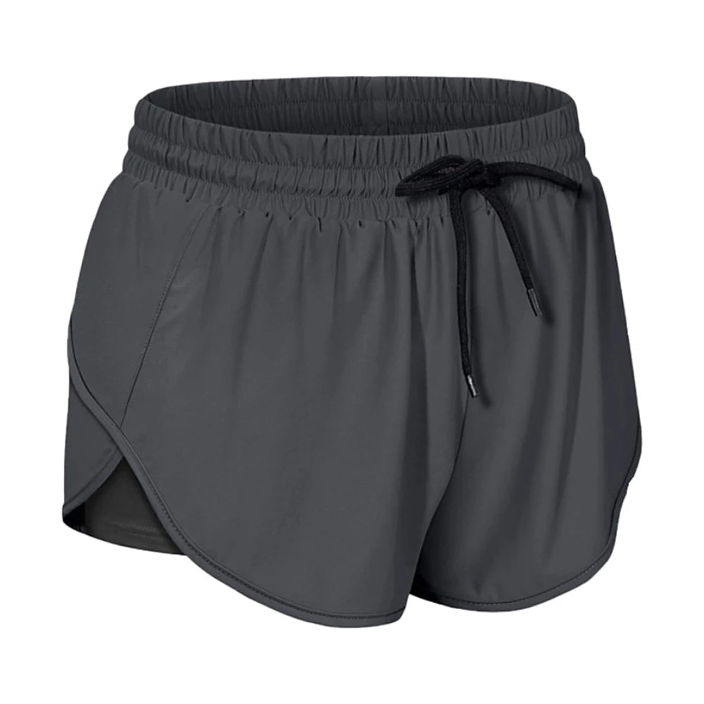 High Waist Workout Shorts Women Fitness Quick Drying Double Layer Shorts Running Active Athletic Yoga Short Pants Gym Leggings