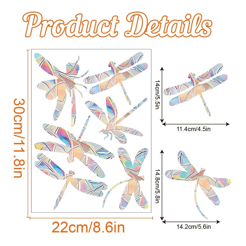 Rainbow Suncatcher Window Stickers – PVC Cat & Butterfly Prism Glass Decals for Kids' Bedroom Decoration