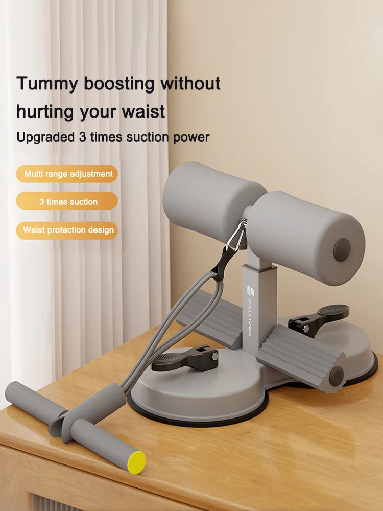 Workout Abs Trainer with 2 Suction Cups Self-Suction Abs Machine 3 Gear Height Multifunctional Non-Slip Fitness Beauty Equipment