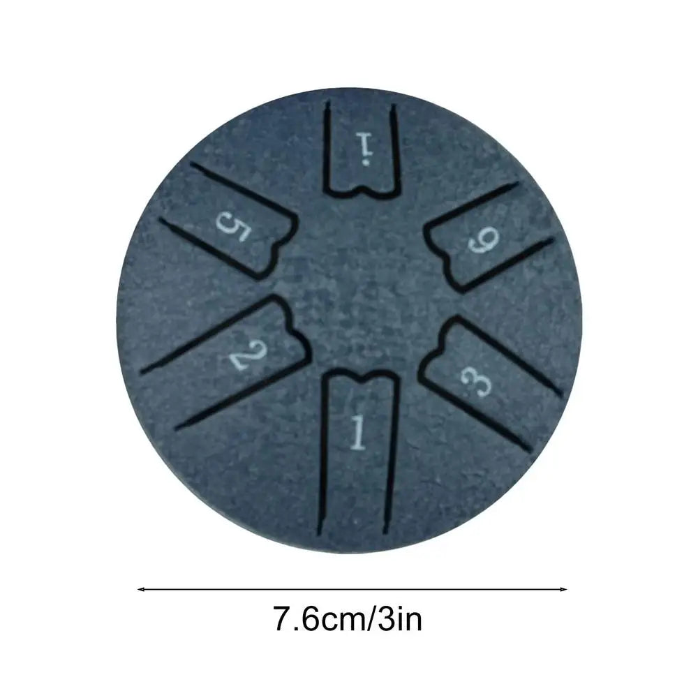 Steel Drum For Kids 6-Note 3-Inch A-Key Tank Drum For Meditation Handpan Drum Percussion Instrument Includes Mallets & Music