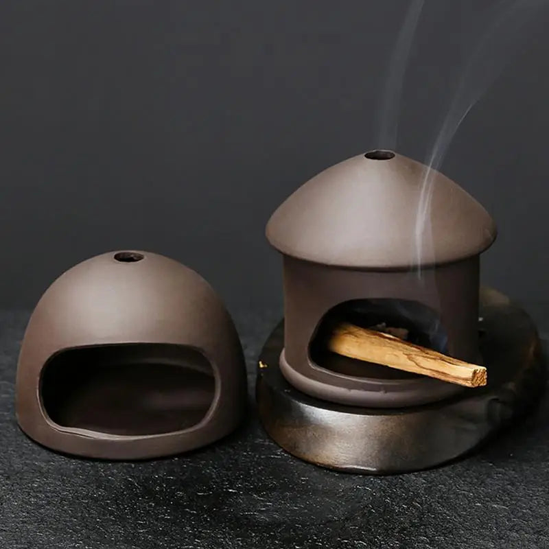 Handmade Ceramics Palo Santo Holder Sages Stick Dish Smudge Bowl Cone Incense Burner Chimenea Yoga Meditation Zen Decoration