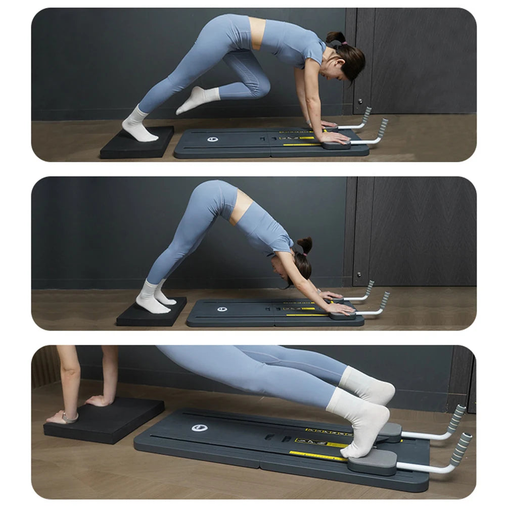 Multifunctional Fitness Board Abdominal Board Non Slip Workout Board with Timer Push Up Board Foldable Home Gym Equipment