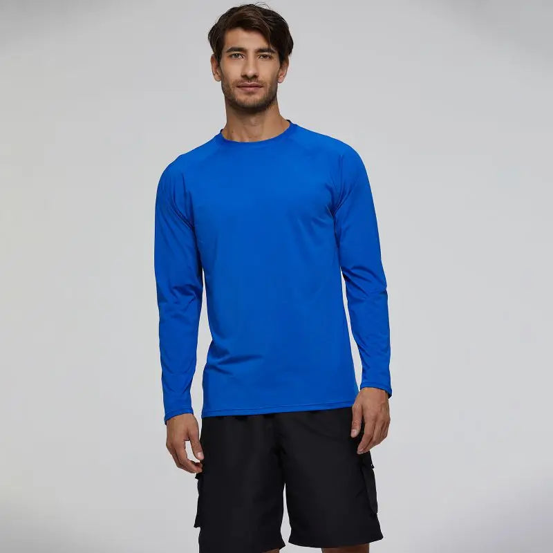 Men's UPF 50+ Long Sleeve Shirts Sun Protection SPF/UV Fishing Hiking Running T-Shirts Rashguard Swim Shirts