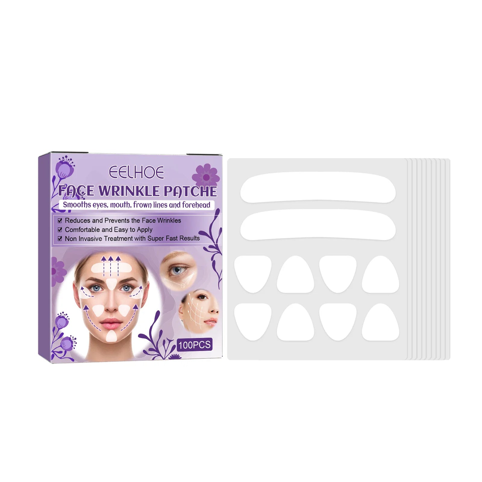 100Pcs Facial Wrinkle Patch Cheek Lift Stickers Smooth Fine Lines Reduce Nasolabial Fold Tighten The Skin Facial Care Products