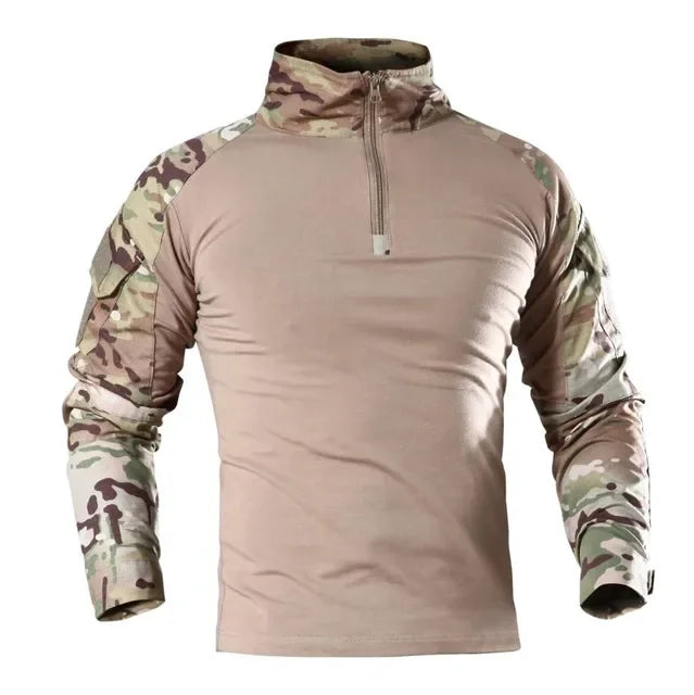 Men's Outdoor Tactical Military Long Sleeve T Shirt for Hiking, Climbing, Hunting - Quick-drying Sports Tee