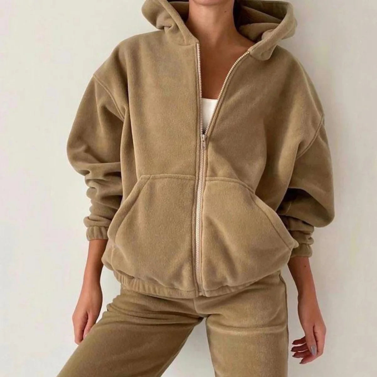 2pcs/Set New Women's Loose Sports Casual Sweater Suit Two-Piece Streetwear Pants Suit Sports Pullover