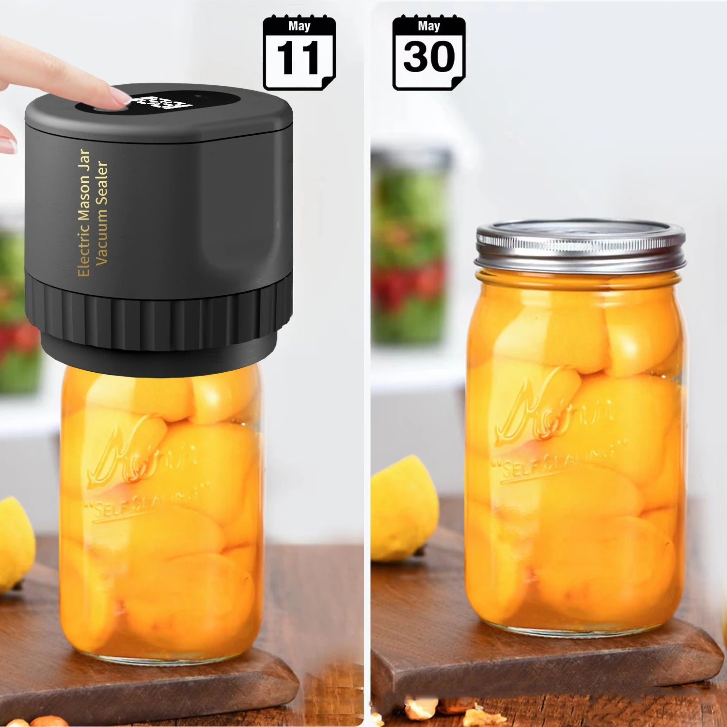 Electric Mason Jar Vacuum Sealer Kit – Cordless, Powerful & Perfect for Food Storage