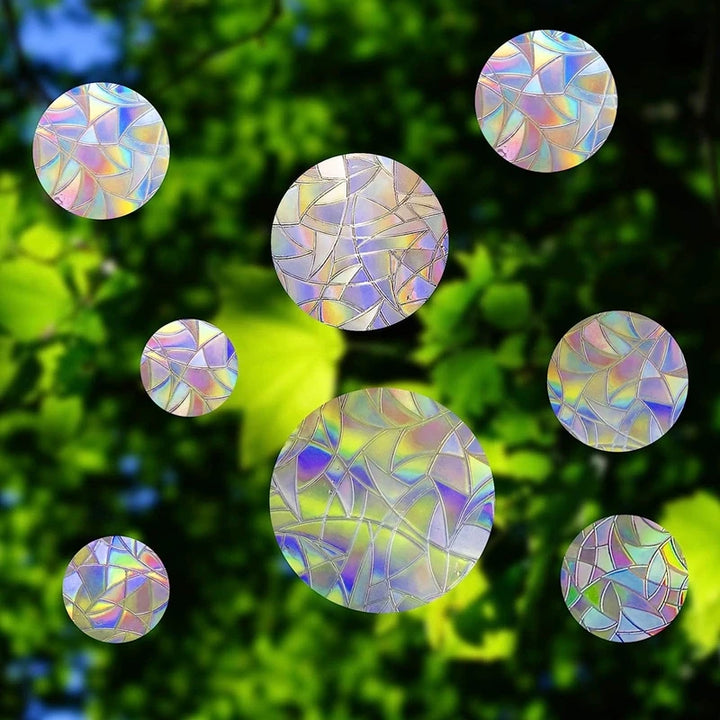 Rainbow Suncatcher Window Stickers – PVC Cat & Butterfly Prism Glass Decals for Kids' Bedroom Decoration