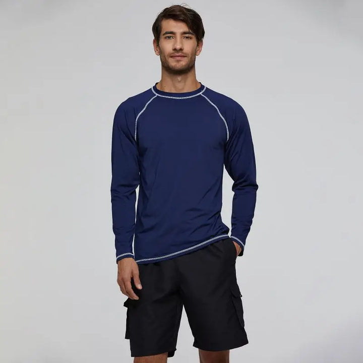 Men's UPF 50+ Long Sleeve Shirts Sun Protection SPF/UV Fishing Hiking Running T-Shirts Rashguard Swim Shirts
