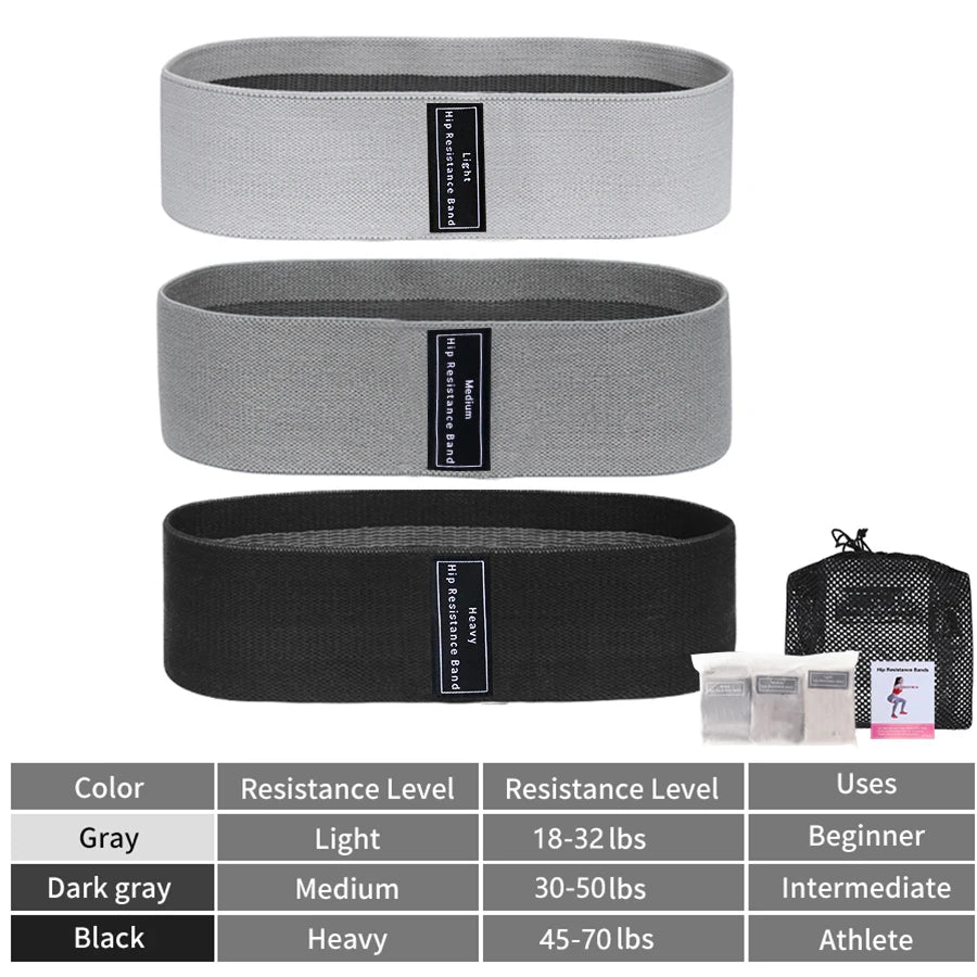 Fabric Resistance Hip & Booty Bands – Elastic Glute, Thigh, and Squat Workout Loops for Home Fitness, Yoga & Gym Training