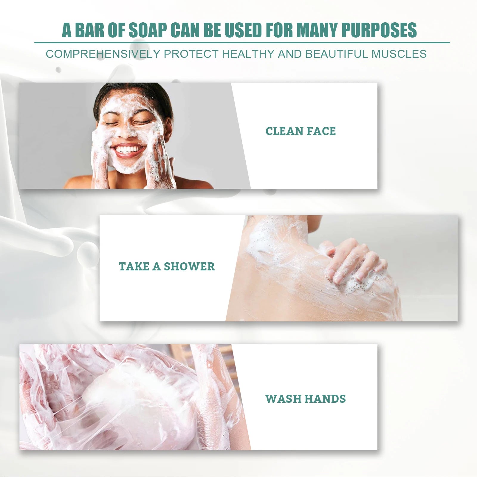 EELHOE Cleansing Soap Deep Cleansing Skin Repairing Moisturizing Skin Rejuvenating Care Silk Goat Milk Handmade Soap