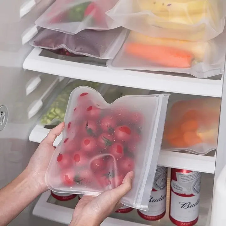Reusable Silicone Food Storage Bags – Leakproof, Stand-Up & Zip-Seal Freshness