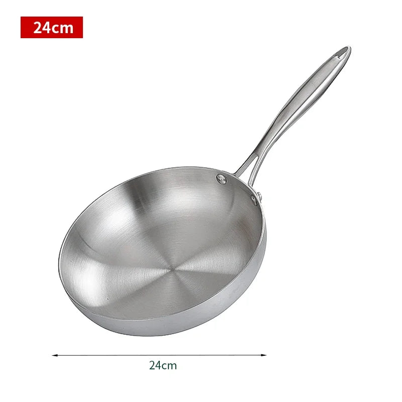 PDG1 304 Stainless Steel Frying Pan – Uncoated, Non-Stick & Versatile for All Cooktops