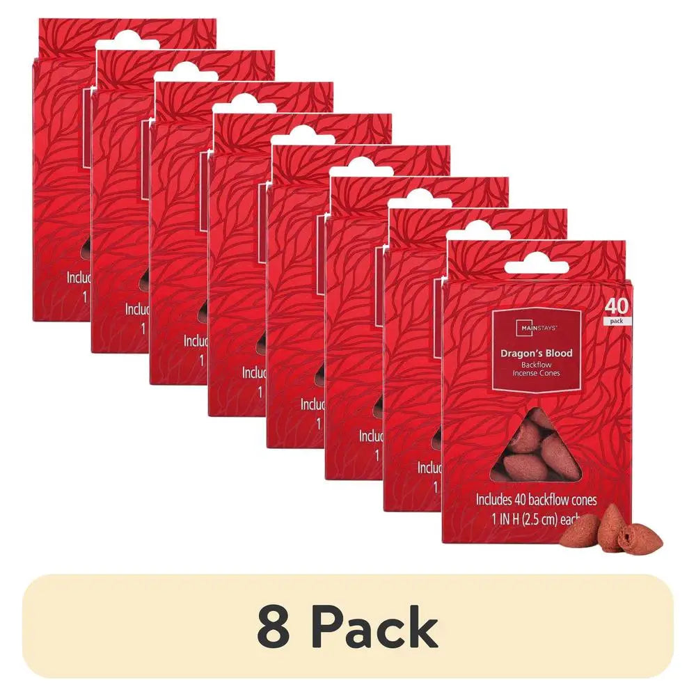 8 Pack Backflow Incense Cones Dragon Blood Aromatherapy Relaxation Meditation 40 Cones Unique Smoke Effect Safe Indoor Use