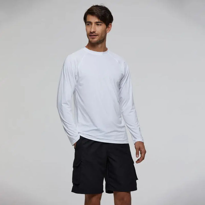 Men's UPF 50+ Long Sleeve Shirts Sun Protection SPF/UV Fishing Hiking Running T-Shirts Rashguard Swim Shirts