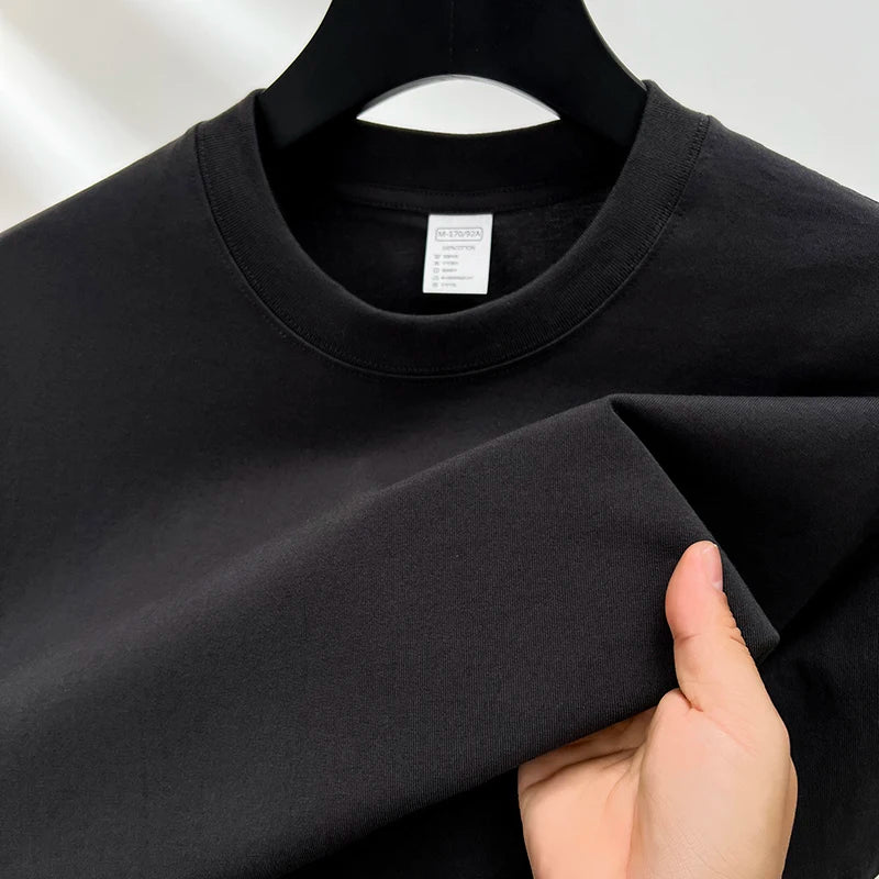 100% Pure Cotton Men’s Short Sleeve T-Shirt – High-End Brand, Breathable, Fashionable Round Neck Summer Top