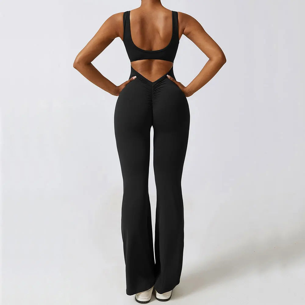 Women’s Gym Set Training Yoga Suit – Stretch Fitness Jumpsuit & Push-Up Workout Bodysuit