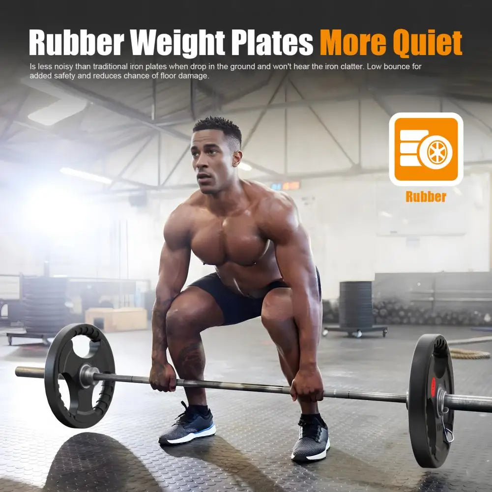 1Pcs 22 Lbs Gym Fitness Rubber-covered Barbell Disc Plates Apply To 2-inch Pole Lift Training Equipment Weight Exercise Fitness