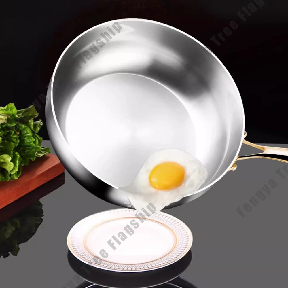 316 Stainless Steel Deepened Frying Pan & Wok – Nonstick, Durable & Universal for All Cooktops