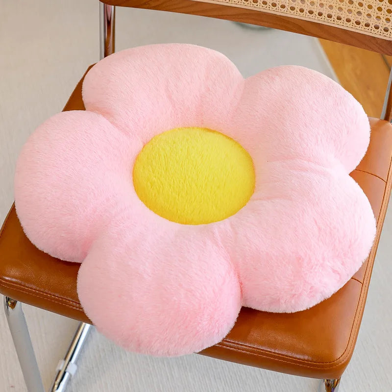Flower-Shaped Soft Cushion – Circular Cloth Pillow for Office, Classroom, Chair, Couch, and Bedroom Floor (Thick Winter Comfort)