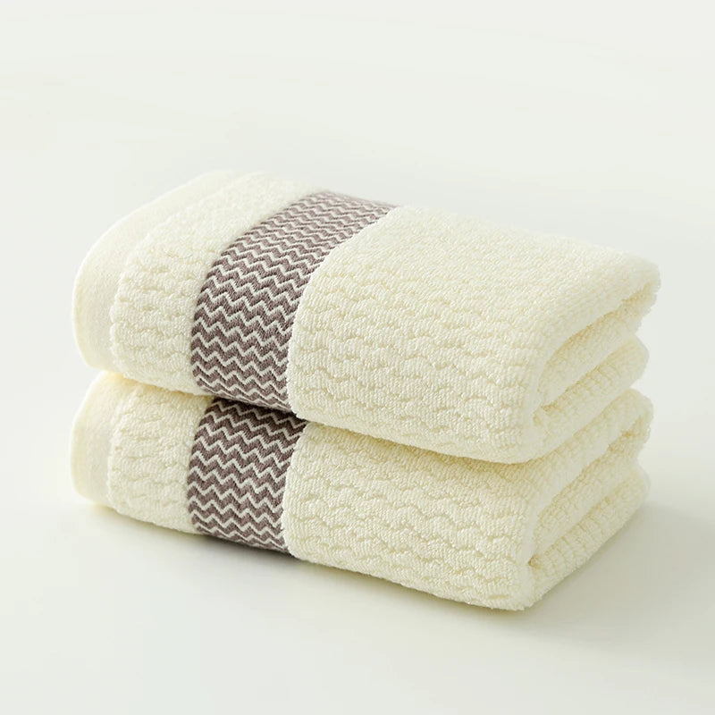 2-Pack Thickened Absorbent Towels – Pure Cotton, Soft, Quick-Dry Face Towels