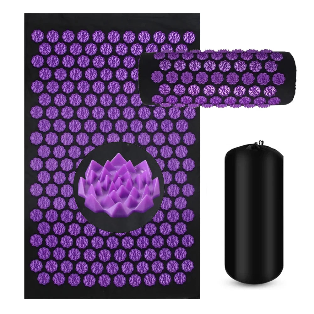 Acupressure Yoga Mat – Kuznetsov’s Applicator Cushion with Spikes, Sensi Massage Body Needles, and Foot Massager for Fitness & Relaxation