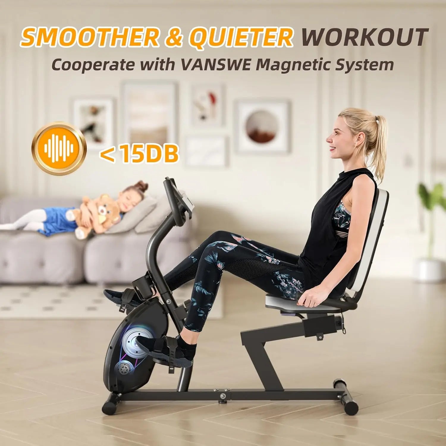 Exercise Bike for Adults Seniors - Recumbent Bikes for Home with Magnetic Resistance