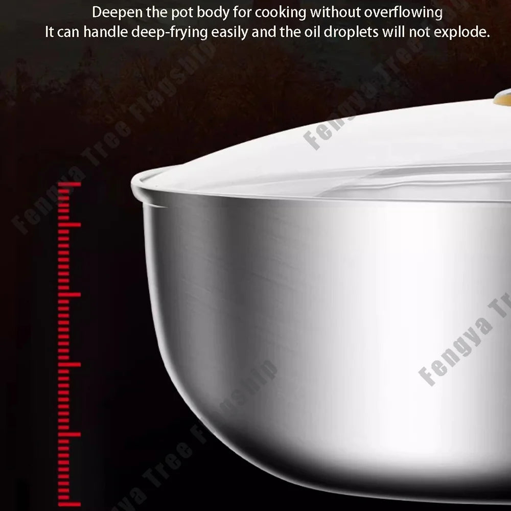 316 Stainless Steel Deepened Frying Pan & Wok – Nonstick, Durable & Universal for All Cooktops