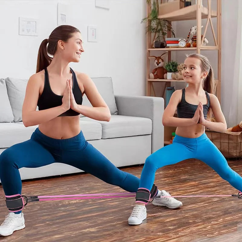 Ankle Strap Resistance Bands – Elastic Fitness Bands for Hip & Leg Strength, Home Training, Yoga, Pilates & Gym Workouts