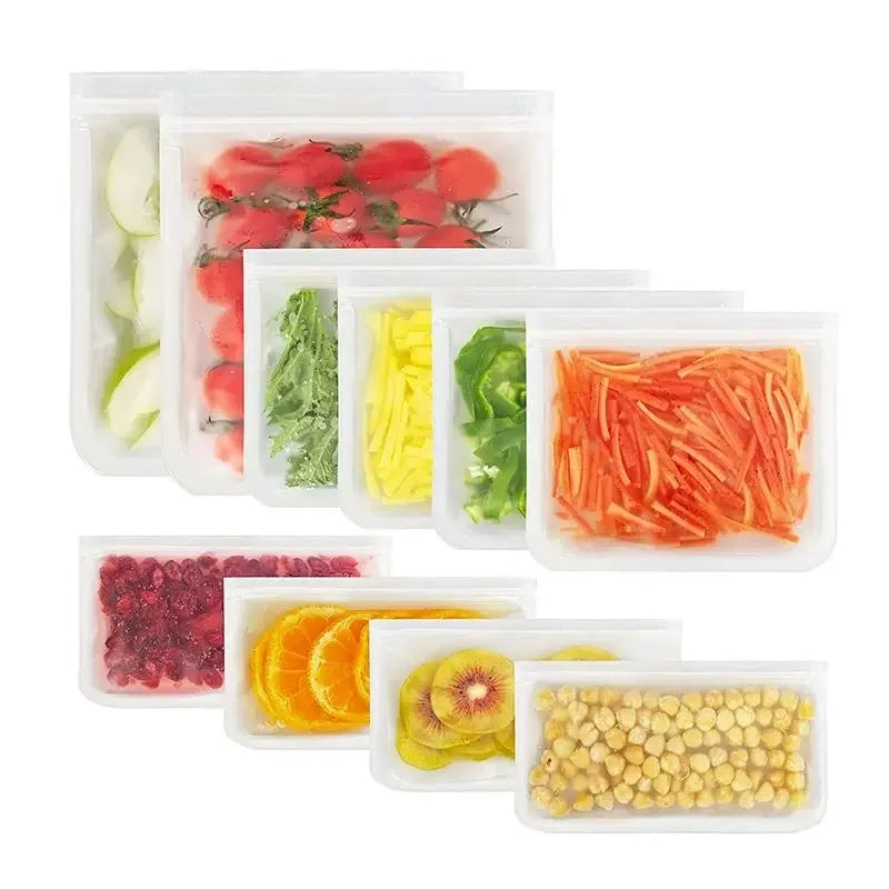 Reusable Silicone Food Storage Bags – Leakproof, Stand-Up & Zip-Seal Freshness