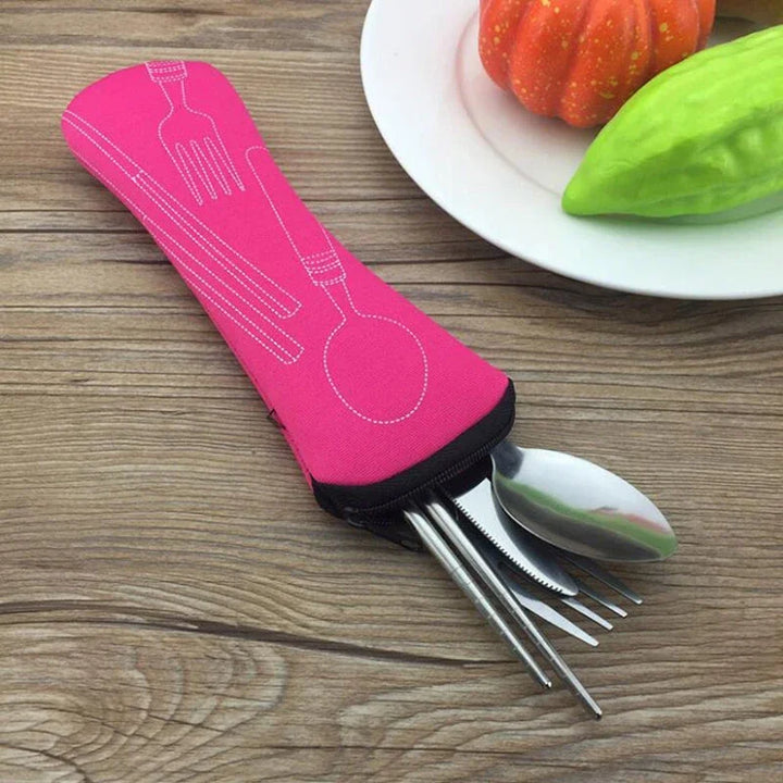 Portable Tableware Storage Bag – Travel Cutlery Pouch for Fork, Spoon, Knife (Without Tableware)