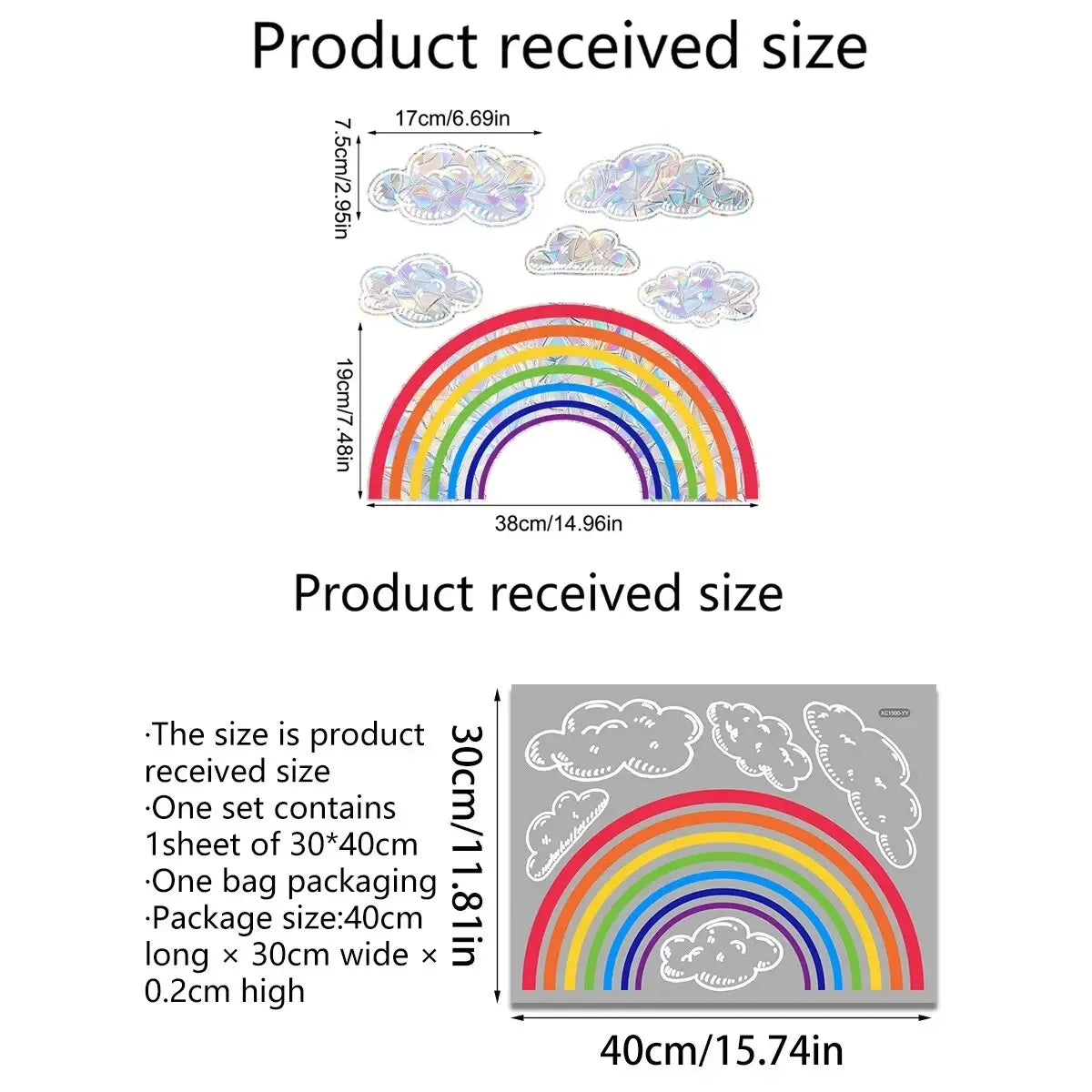 Rainbow Clouds & Sunlight Refraction Window Stickers – Dazzling Glass Display for Home Decoration