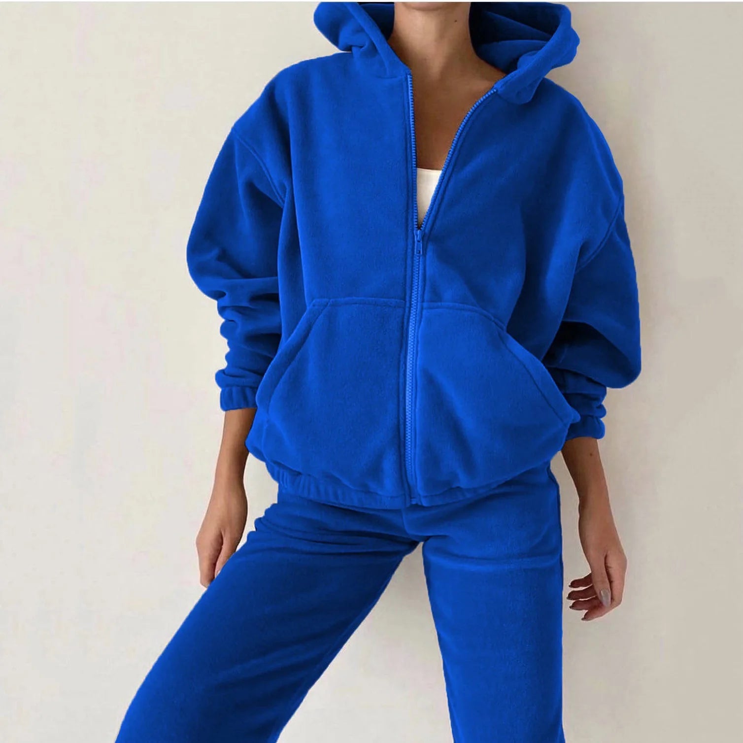 2pcs/Set New Women's Loose Sports Casual Sweater Suit Two-Piece Streetwear Pants Suit Sports Pullover