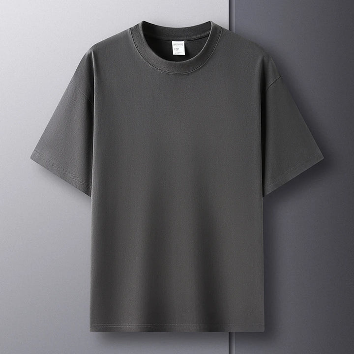 100% Pure Cotton Men’s Short Sleeve T-Shirt – High-End Brand, Breathable, Fashionable Round Neck Summer Top