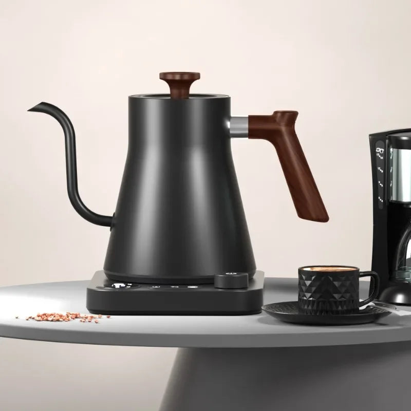 Electric Gooseneck Kettle 900ML – Smart Temperature Control Coffee & Tea Pot with Rapid Heating, 110V/220V