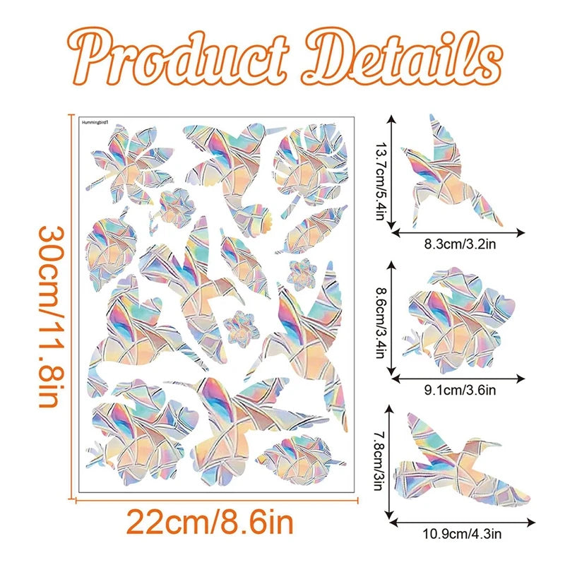 Rainbow Suncatcher Window Stickers – PVC Cat & Butterfly Prism Glass Decals for Kids' Bedroom Decoration