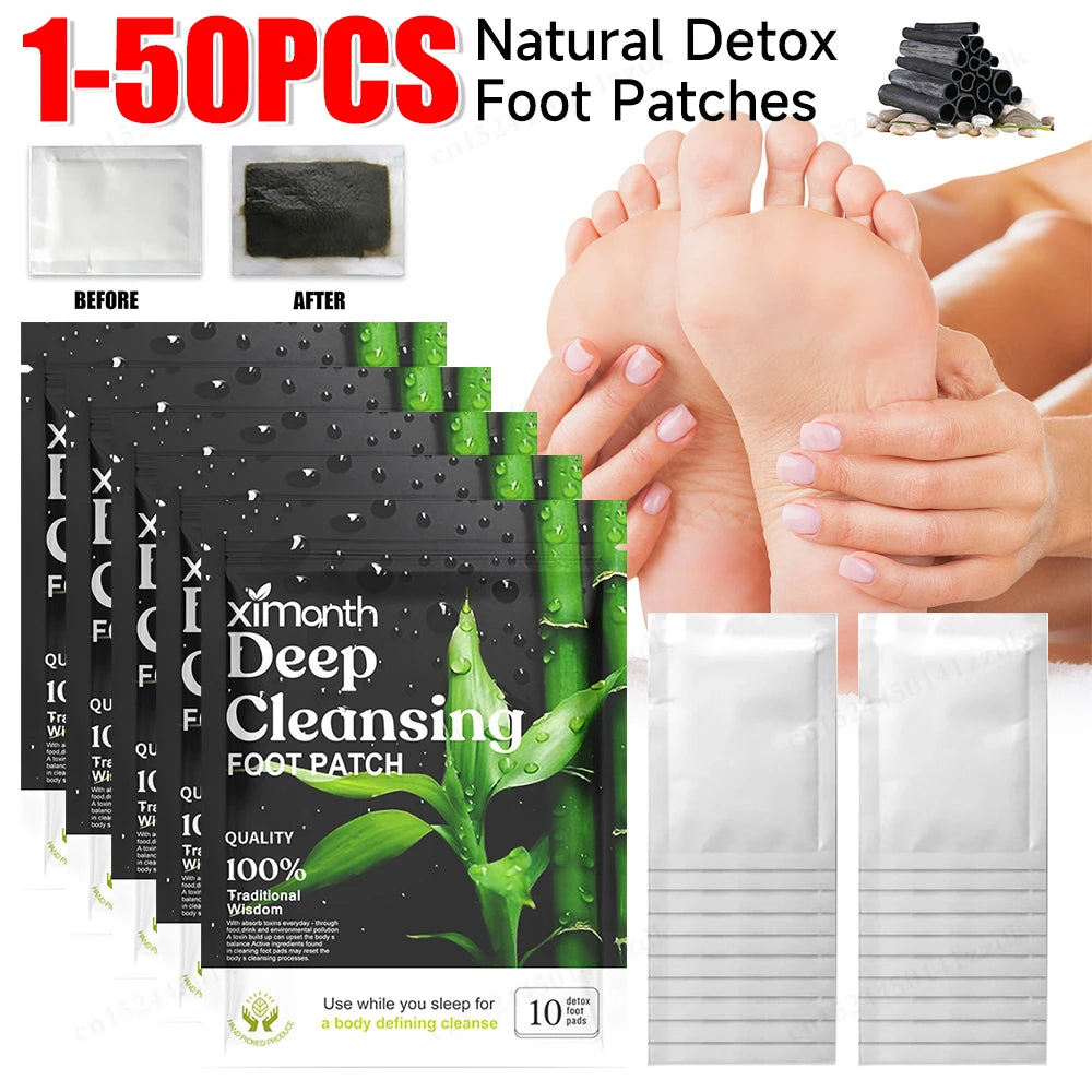 Natural Herbal Detox Foot Patches – 10-100PCS with Wormwood & Artemisia for Body Cleansing & Stress Relief