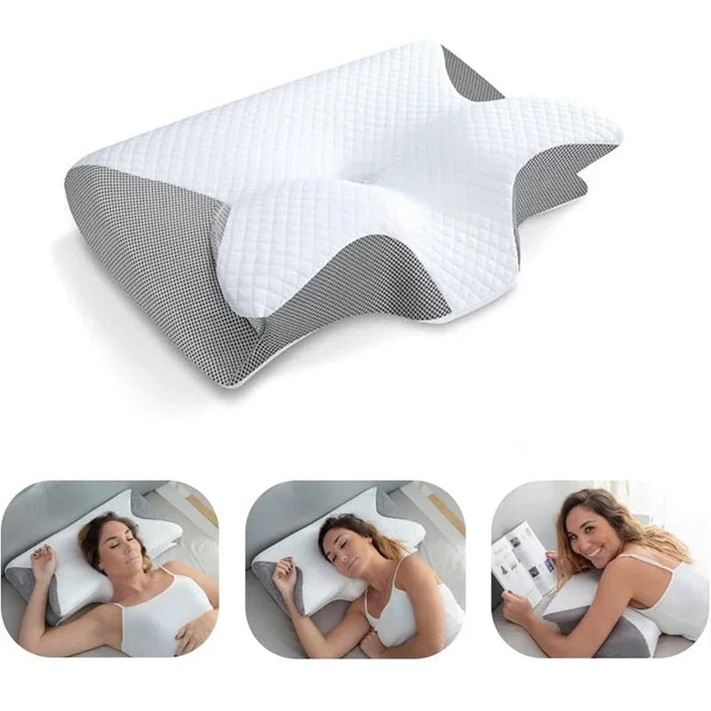 2-in-1 Memory Foam Cervical Pillow – Ergonomic Contour for Neck Pain Relief and Better Sleep
