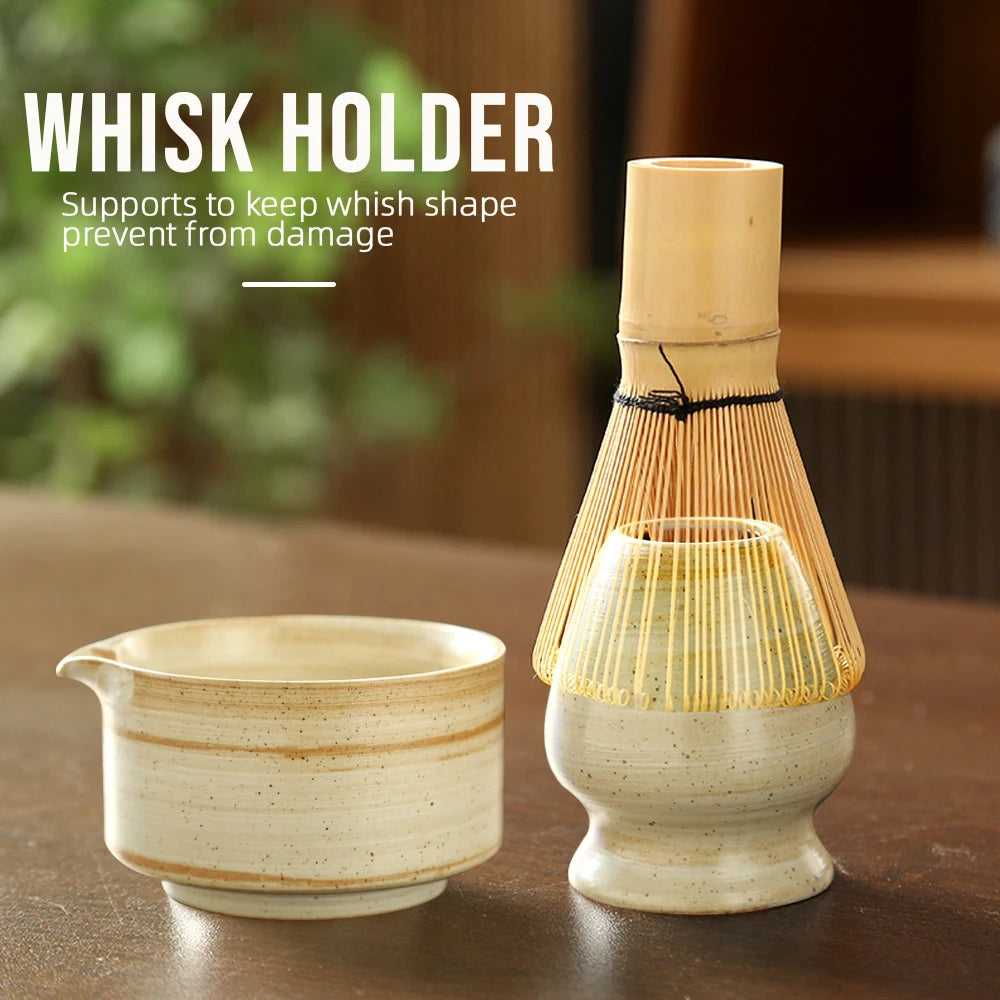 4PCS Japanese Matcha Tea Set – Bamboo Whisk & Teaspoon Tea-Making Tools for Home & Beverage Shops