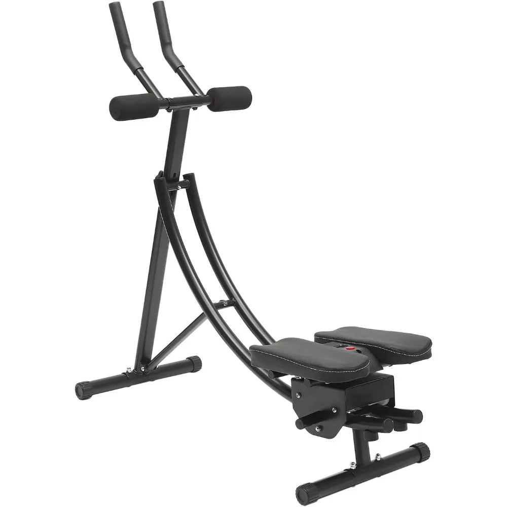 Ab Workout Equipment for Strength Training Waist Trainer Abdominal Cruncher for Home Gym Foldable with LED Monitor